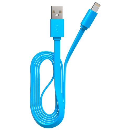 Кабель MAXVI USB - Lightning (MC-03F), 1 м, 1 шт., синий кабель maxvi usb lightning mc 03f 1 м черный