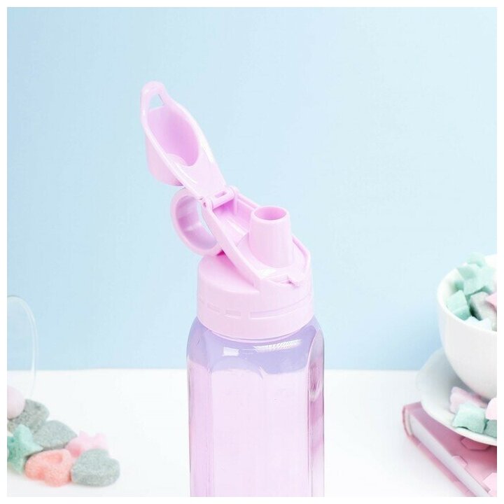 Бутылка для воды, 450 мл, 20 х 8 см, цвет фиолетовый - фотография № 3