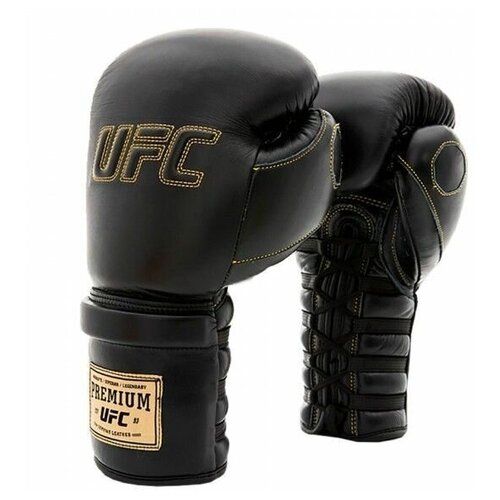 фото Ufc премиальные тренировочные перчатки на липучке чёрные - 12 oz