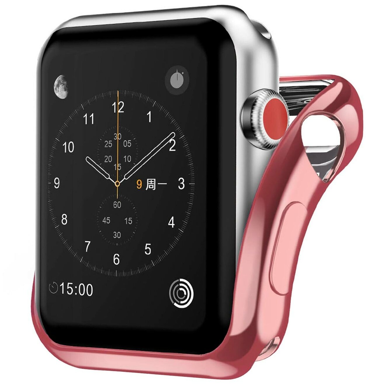 Бампер INTERSTEP для Apple Watch 44 "спортивный" силикон розовый