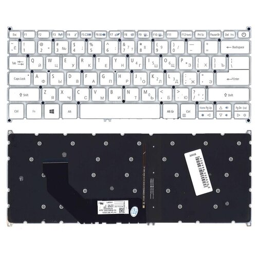Клавиатура keyboard 6BGKBN5001 для ноутбука Acer Swift 3 SF314-41 SF314-52G SF314-53G Swift 5 SF514-51 Aspire S13 S5-371 белая с подсветкой 3460₽