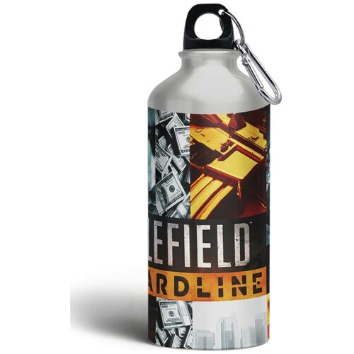 Бутылка спортивная, туристическая фляга, 500мл с карабином Battlefield Hardline