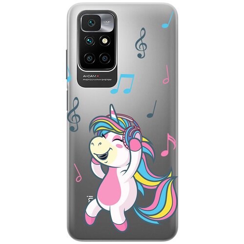 Силиконовый чехол с принтом Musical Unicorn для Xiaomi Redmi 10 / Сяоми Редми 10 силиконовый чехол с принтом musical unicorn для xiaomi redmi 8 сяоми редми 8