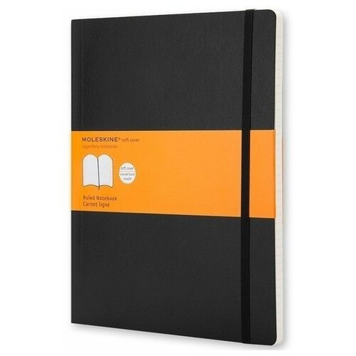 Блокнот Moleskine Classic Soft, 192стр, в линейку, мягкая обложка, черный [qp616]