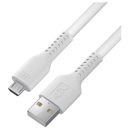 Кабель 4PH USB - micro USB, 2А, 0.5м, белый кабель greenconnect 4ph r90120 type c qc белый белый пвх 0 5m 4ph r90120