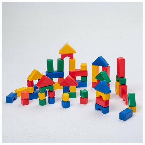 кубики детские большие конструктор брусочки деревянные набор Строительный набор, 60 элементов, 40×40 мм
