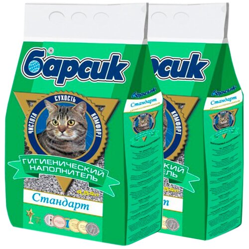 Барсик стандарт – наполнитель впитывающий для туалета кошек (15 + 15 л) барсик двойной эффект глиняный впитывающий наполнитель для кошек 4 54 л