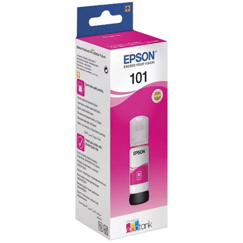 Чернила EPSON 101 (T03V34) для СНПЧ L4150/ L4160/ L6160/ L6170/ L6190 пурпурные оригинальные, 1 шт картридж epson l101 c13t03v34a для epson l4150 l4160 l6160 l6170 l6190 пурпурный