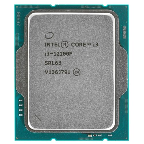 Процессор Intel Core i3-12100F LGA1700, 4 x 3300 МГц, OEM процессор intel core i3 12100 3 3ггц turbo 4 3ггц 4 ядерный 12мб lga1700 oem
