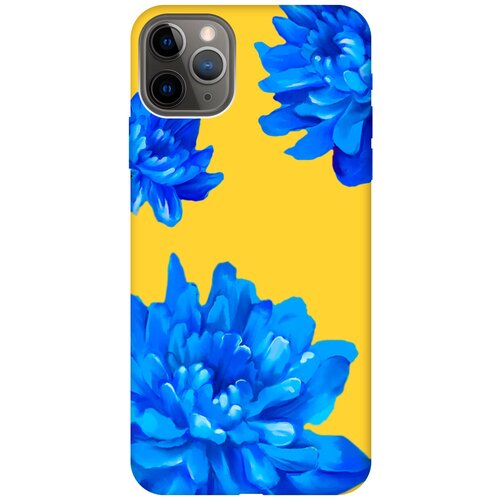 Силиконовый чехол на Apple iPhone 11 Pro Max / Эпл Айфон 11 Про Макс с рисунком Amazing Asters Soft Touch желтый чехол книжка на apple iphone 11 эпл айфон 11 с рисунком amazing asters золотистый