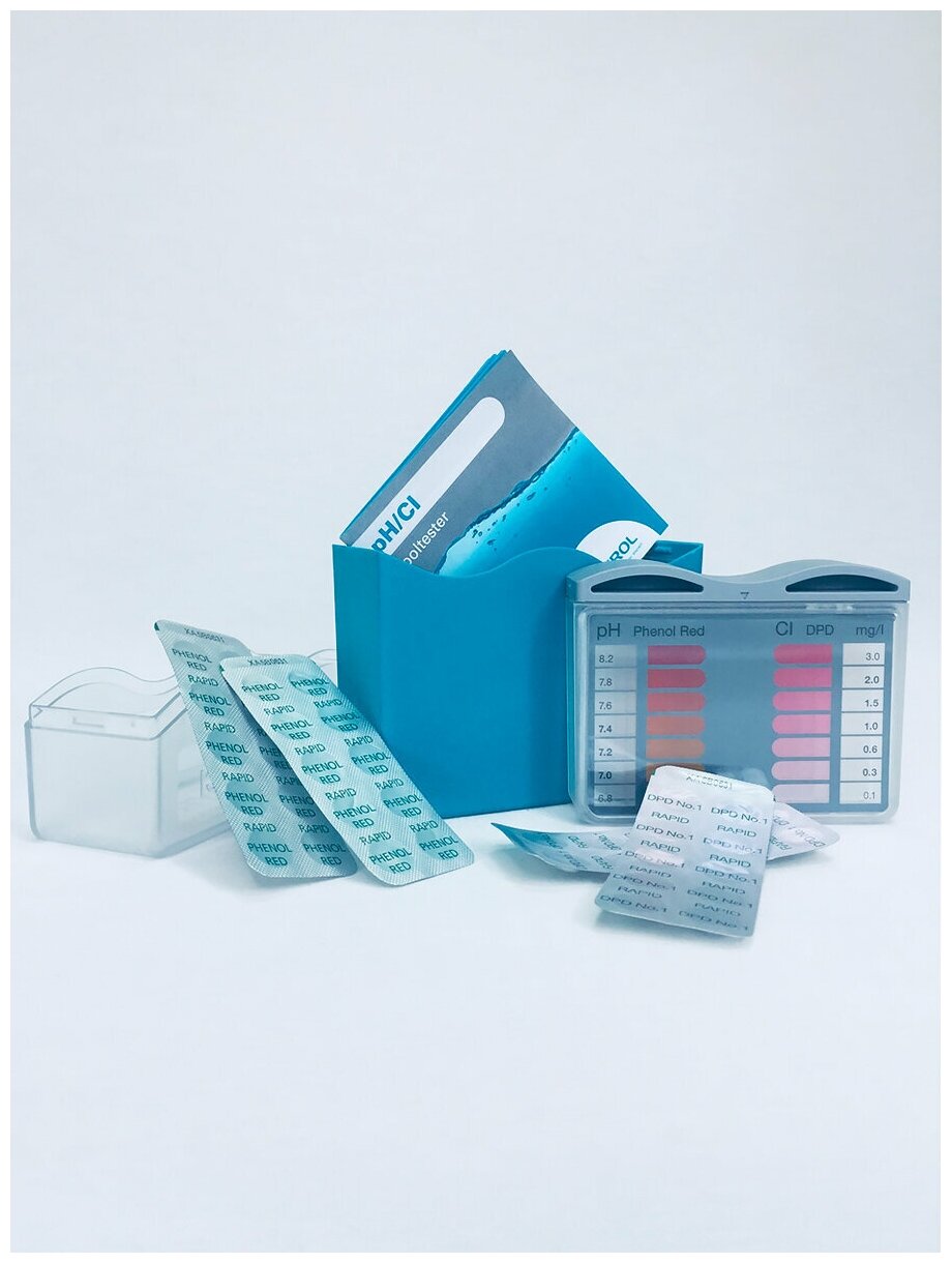 Пултестер BAYROL Cl/ pH тестер для бассейна (40 таблеток для тестов в комплекте) - фотография № 6
