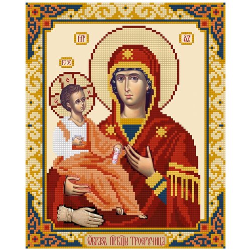 Кристальная (алмазная) мозаика фрея ALVR-159 Икона Божией Матери Троеручица 22 х 27 см