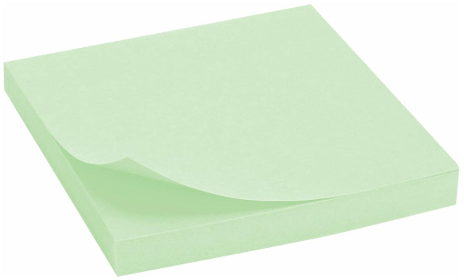 Блок самоклеящийся BRAUBERG 100 листов 76x76 мм зеленый - фото №2