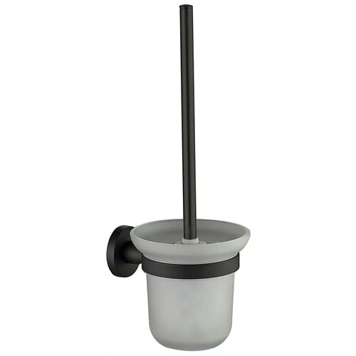 Ершик для унитаза настенный (стеклянный), черный матовый KOGGO