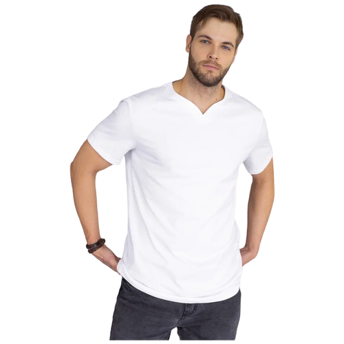 фото Мужская белая футболка из 100% хлопка "основа"цвет: белый uzor wear