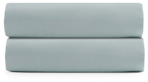 Простыня на резинке из сатина голубого цвета из коллекции Essential, 160х200 см, Tkano, TK20-FS0021