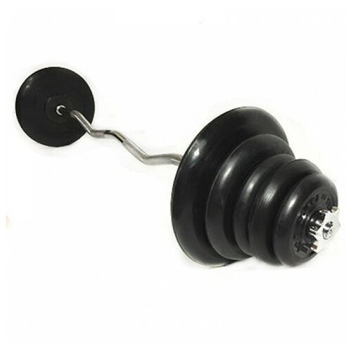 Штанга EZ 50 кг TITAN диск обрезиненный barbell d 31 мм чёрный 1 25 кг