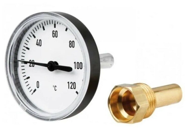 Термометр Brendimaster для перегонного куба биметаллический осевой с гильзой