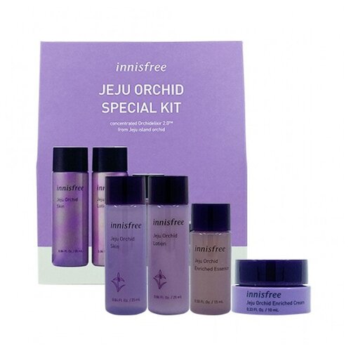 Innisfree Innisfree Jeju Orchid Special Kit Антивозрастной набор мини средств для лица с экстрактом орхидеи, 28 мл + 25 мл + 15 мл + 10 мл