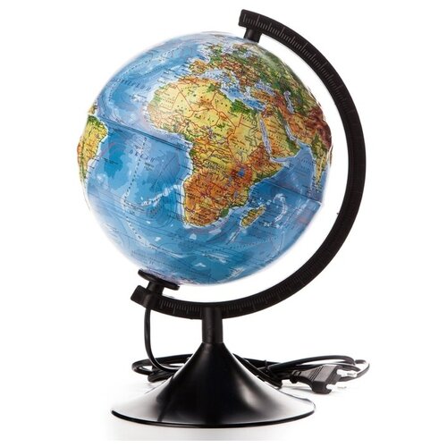 Глoбус физический рельефный Классик диаметр 210 мм с подсветкой 2123₽