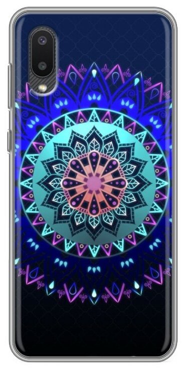 Дизайнерский силиконовый чехол для Самсунг Галакси А02 / Samsung Galaxy A02 Светящиеся мандалы