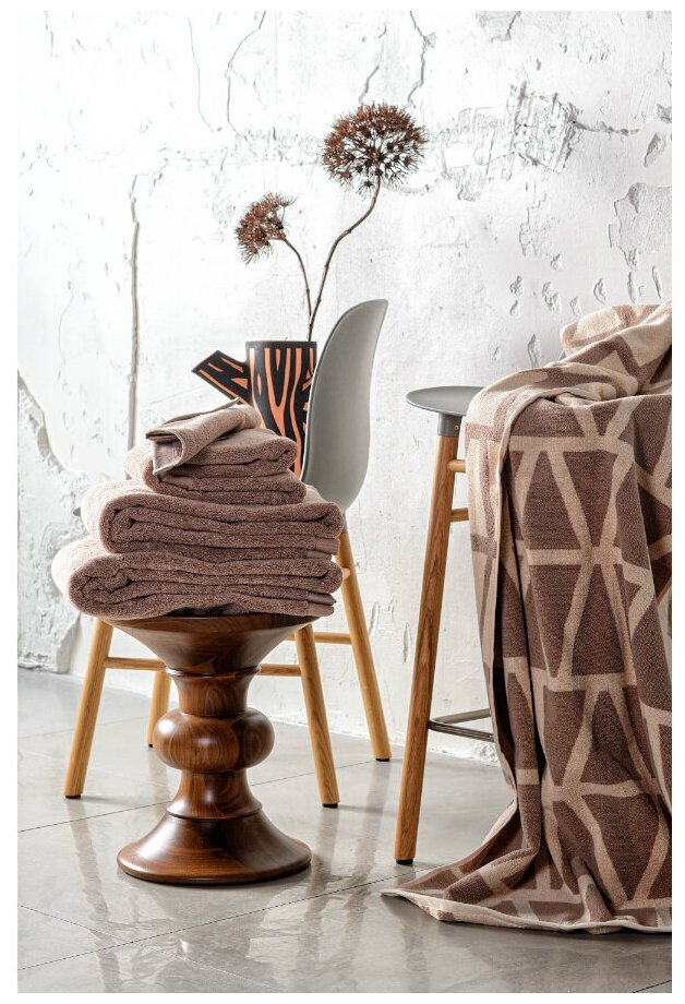 Полотенце банное коричневого цвета из коллекции essential, 90х150 см - фотография № 3