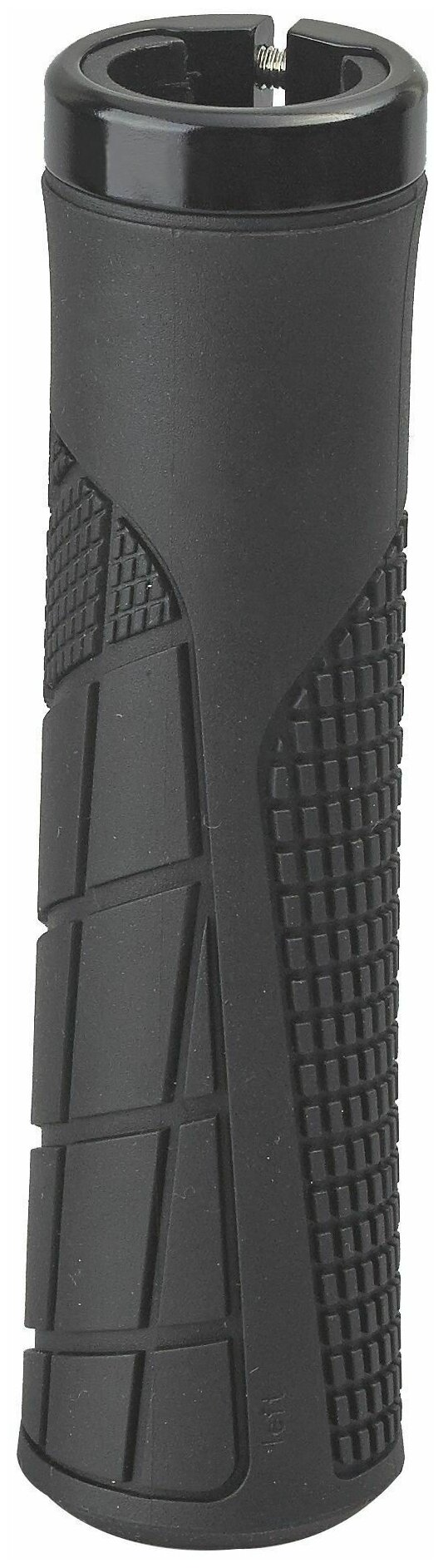 фото Грипсы велосипедные ручки на руль H6 OneSideLock 135мм резиновые, новый антискользящие, дизайн, c 1 фиксатором черные