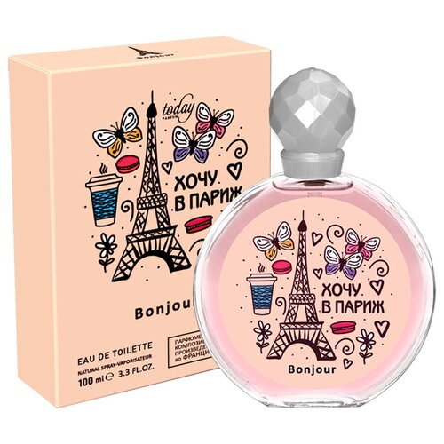 Today Parfum туалетная вода Хочу в Париж Bonjour, 100 мл, 250 г