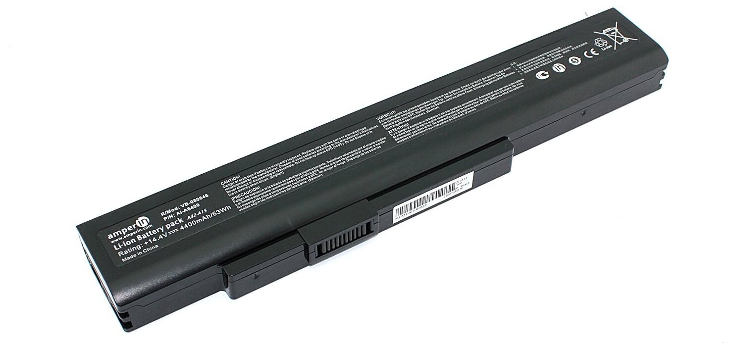 Аккумуляторная батарея Amperin для ноутбука MSI A6400 CR640 CX640 (A42-A15) 14.4V 4400mAh AI-A6400