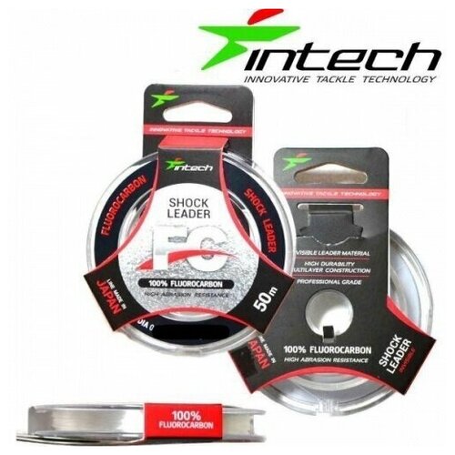 leska intech fluorocarbon shock leader 25m0123 mm 1 kg Флюорокарбон Intech FC Shock Leader 50м (0.418mm (9.0kg / 20lb))