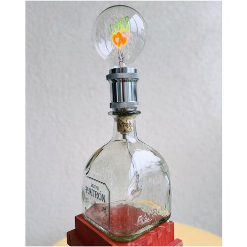 Декоративная лампа из бутылки PATRON SILVER 0.7l.