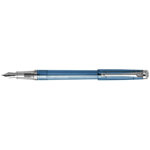 Ручка перьевая Pierre Cardin I-SHARE. Цвет - синий прозрачный. Упаковка Е-2.