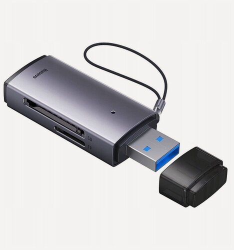 Изображение товара Картридер устройство чтения карт памяти USB-A Baseus Lite card reader SD/TF серый