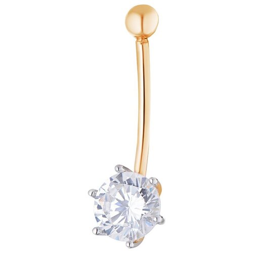 Пирсинг Ювелир Карат, красное золото, 585 проба, родирование, фианит, средний вес 1.32 гр.