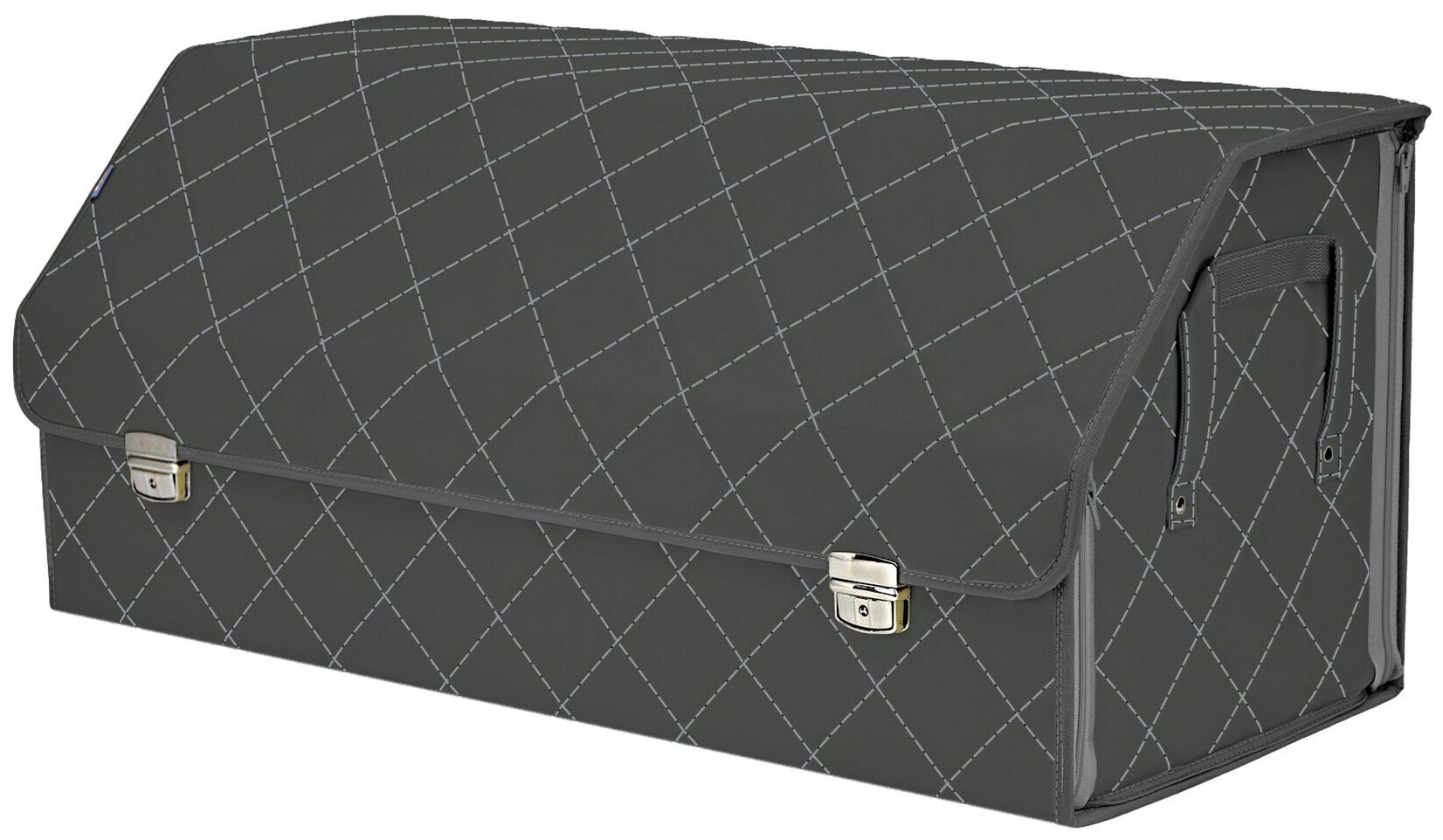 Органайзер-саквояж в багажник "Союз Премиум" (размер XXL). Цвет: серый с серой прострочкой Ромб.