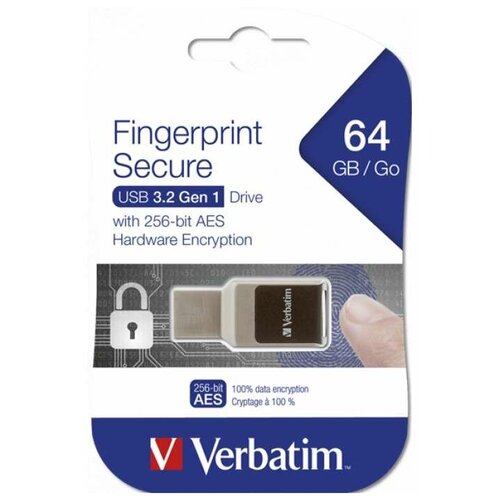 Verbatim FINGERPRINT SECURE USB 3.0 With 256-bit AES Hardware Encryption 64Gb