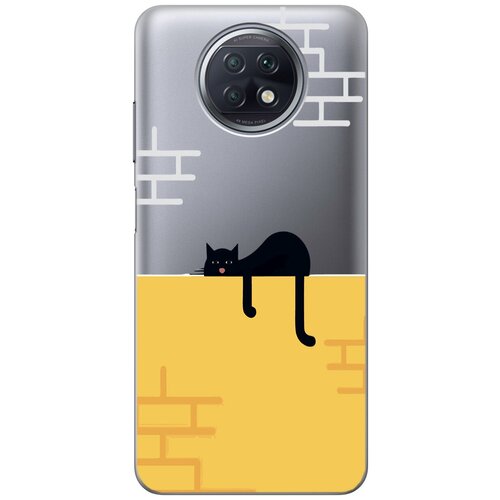 Силиконовый чехол на Xiaomi Redmi Note 9T, Сяоми Редми Ноут 9Т с 3D принтом Lazy Cat прозрачный чехол книжка на xiaomi redmi note 9t сяоми редми ноут 9т с 3d принтом disgruntled cat золотистый