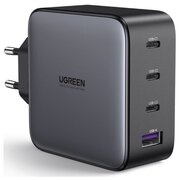 Сетевое зарядное устройство Ugreen USB-A + 3хUSB-C 100 Вт GaN Tech Fast Charger, черное