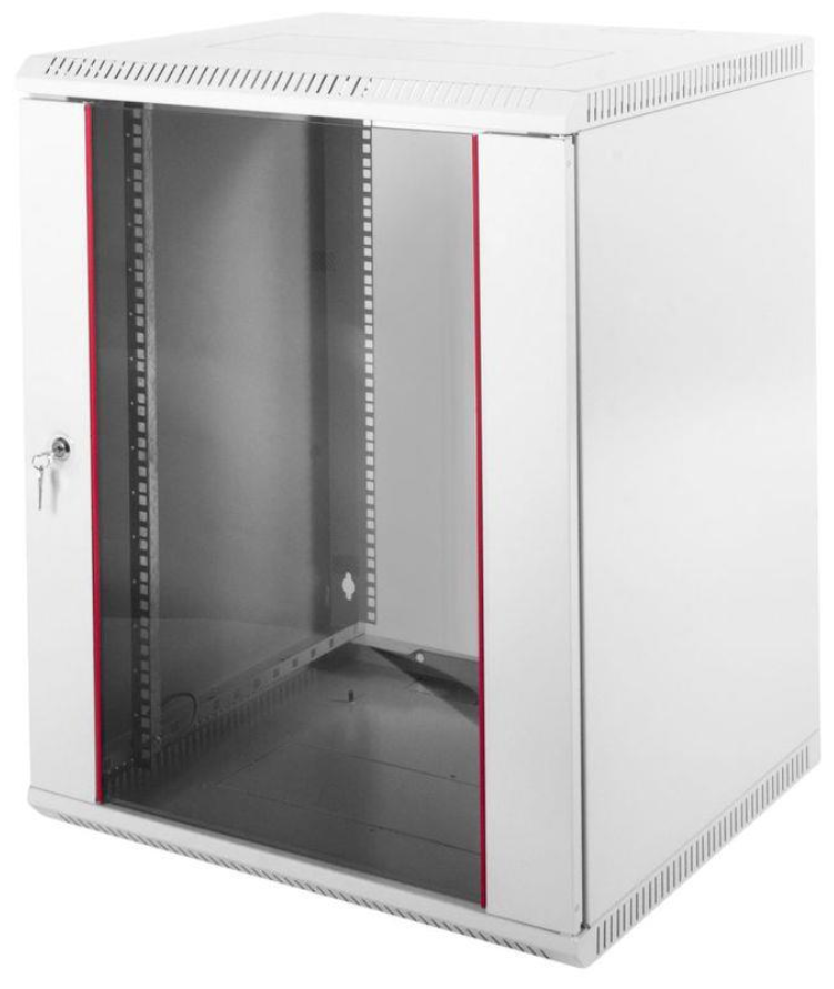 Шкаф настенный ЦМО (ШРН-Э-12.500) 12U 600x520мм пер.дв.стекл несъемные бок.пан. серый - фото №1