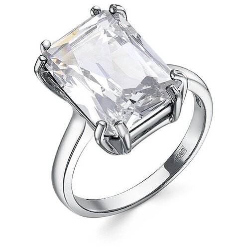 фото Кольцо с большим камнем из серебра 925 пробы с платиновым покрытием she jewelry