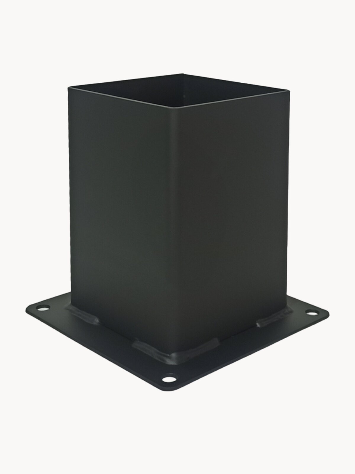 Опора для бруса "Прямая", для бруса 100×100, черная, закрытая опора, комплект 2 шт.
