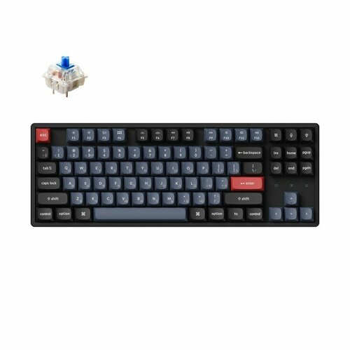 клавиатура механическая qmk keychron k8 pro hot swap rgb подсветка barebone k8p z1 Беспроводная механическая клавиатура QMK Keychron K8 Pro, 87 клавиш, Hot-Swap, Gateron G pro Blue Switch