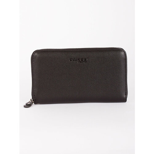 Портмоне Dairos, на молнии, отделения для карт и монет, потайной карман, черный