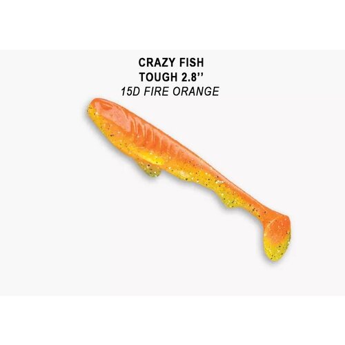 Силиконовая приманка мягкая съедобная Crazy Fish Tough 2.8 70 мм 59-70-15d-6 5 шт. силиконовая приманка мягкая съедобная crazy fish tough 5 12 50 см 28 125 3d 6 5 шт