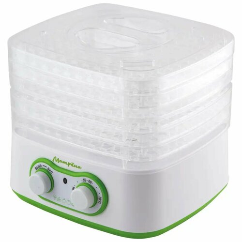 Сушилка для овощей и фруктов МА-018 245 Вт 5 ярусов бело-зелёная 458400₽