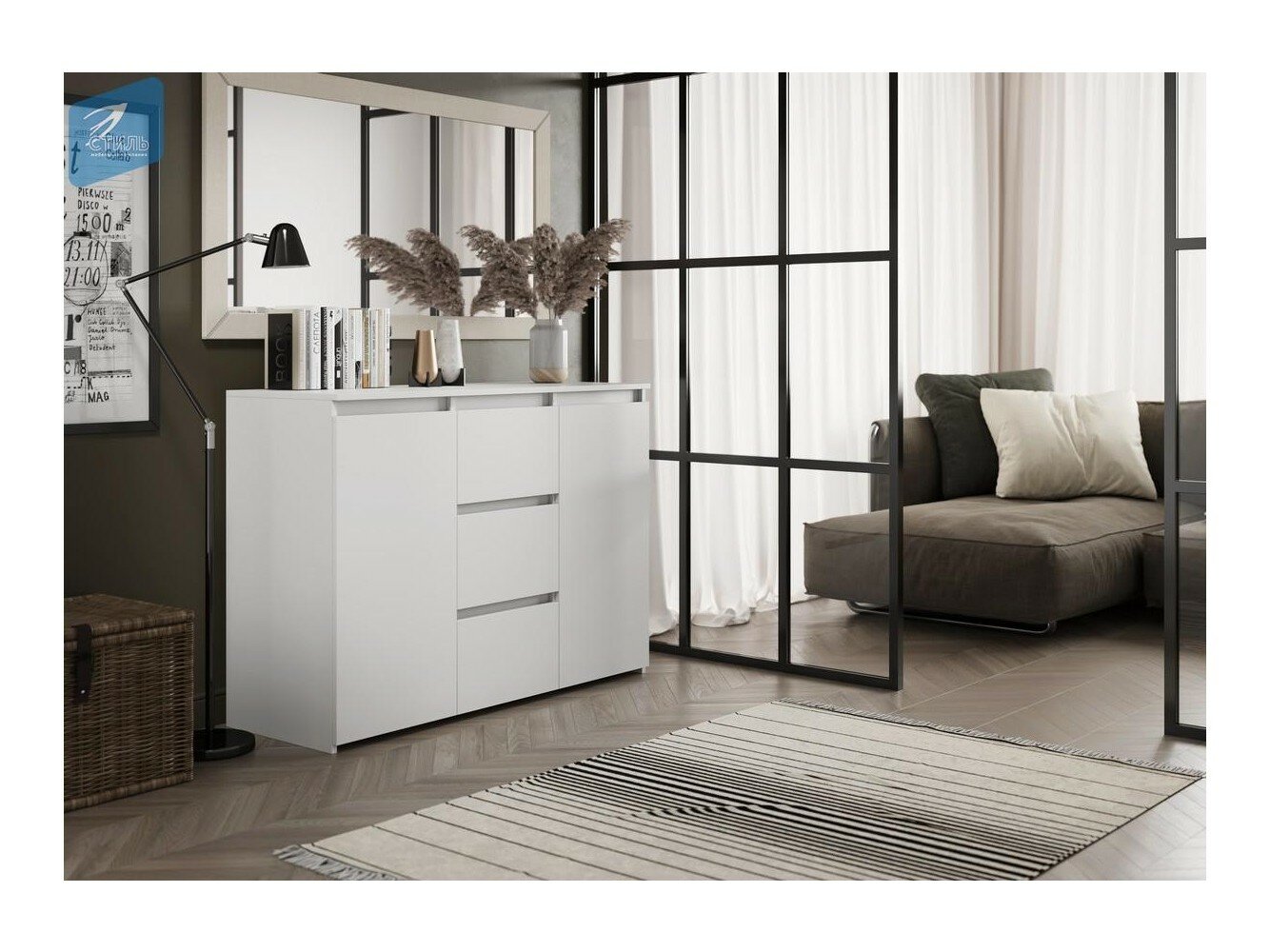 фото Милано-3 Комод (Белый, Белый)