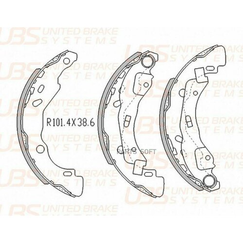 UBS B1205001 Тормозные колодкибар. RENAULT LOGAN/SANDERO/CLIO II (203x39) BOSCH System задние