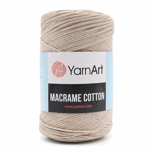 Пряжа для вязания YarnArt 'Macrame Cotton', 250г, 225м (80% хлопок, 20% полиэстер) (753 серо-бежевый), 4 мотка