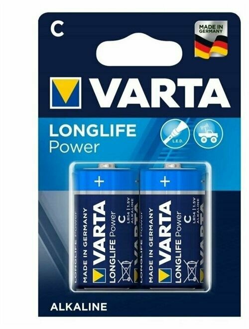 Батарейка Varta LONGLIFE POWER LR20 D BL2 Alkaline 1.5V