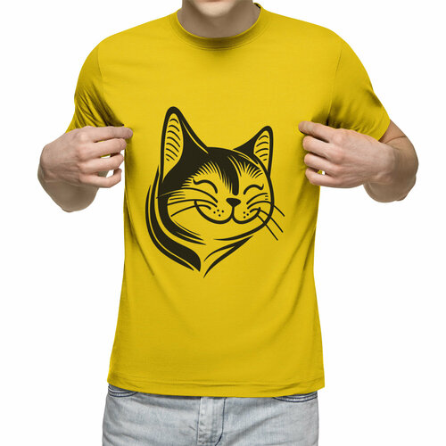 Футболка Us Basic, размер L, желтый мужская футболка довольный кот 2xl синий